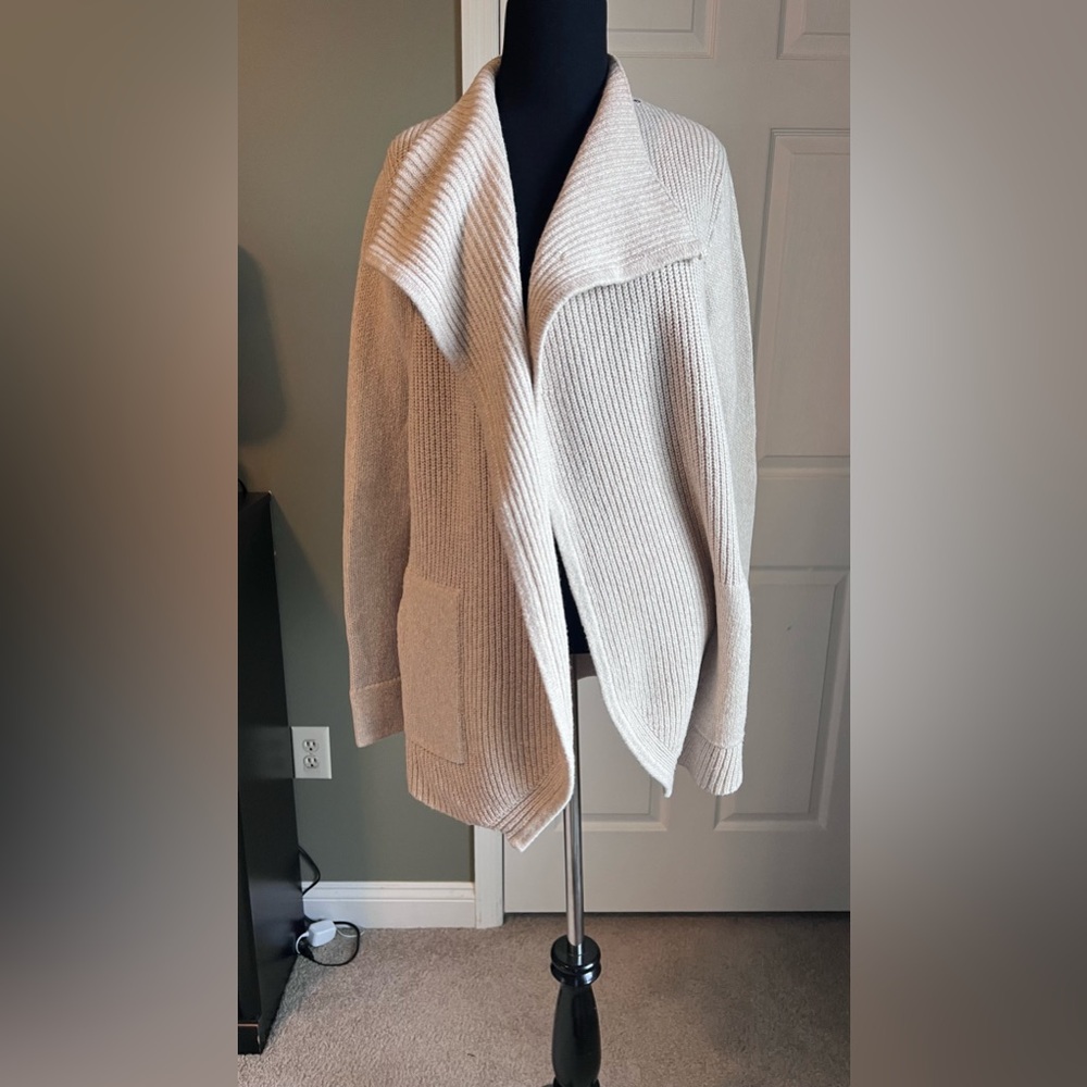 White + Warren tan cardigan sweater